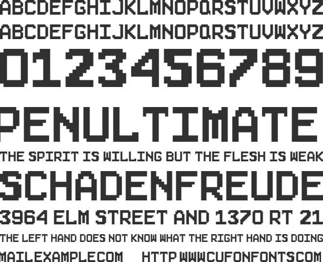 Pixelony font preview