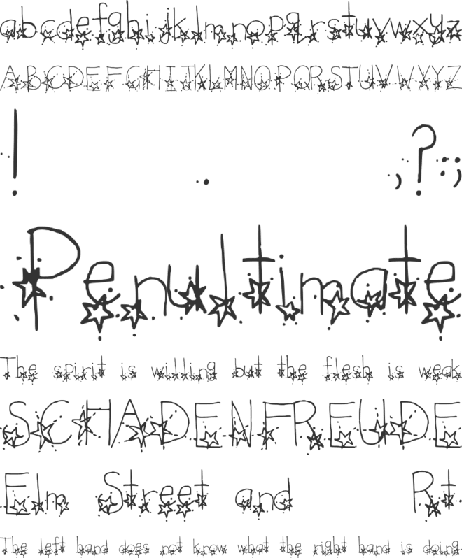 Southern Stars font preview