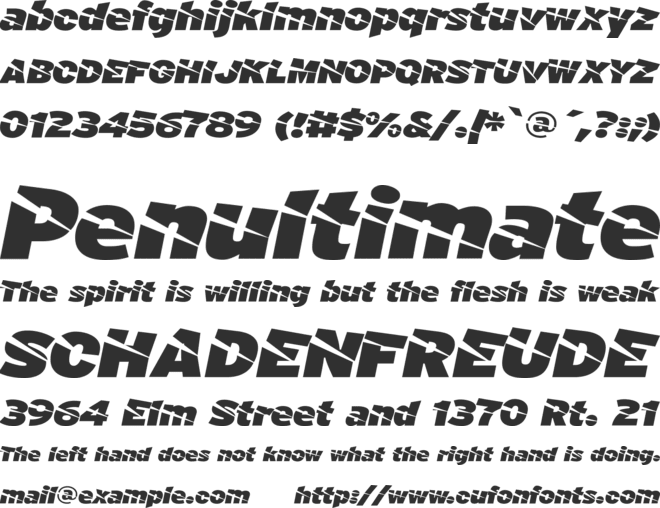 A Cuchillada font preview