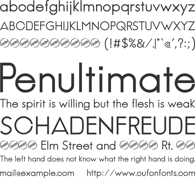 Jambetica font preview