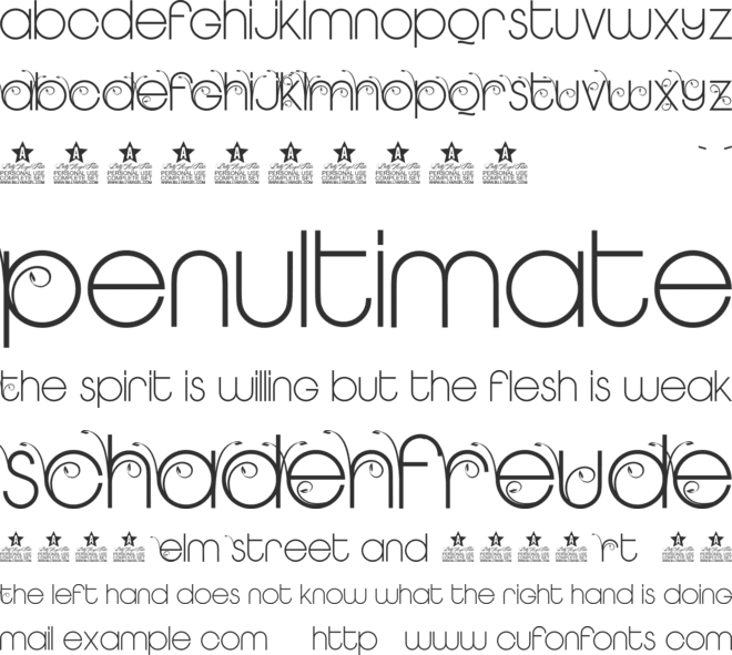 NEW GARDEN TWO PERSONAL USE font preview