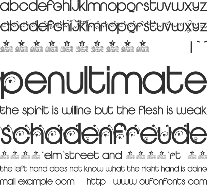 HEARTS GARDEN PERSONAL USE font preview