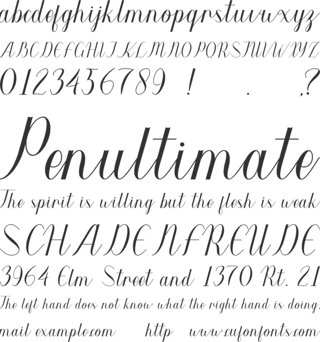 Wunderlust font preview