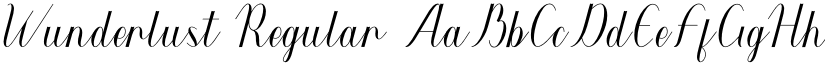 Wunderlust Regular font