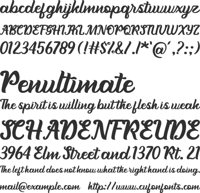 Berthany font preview