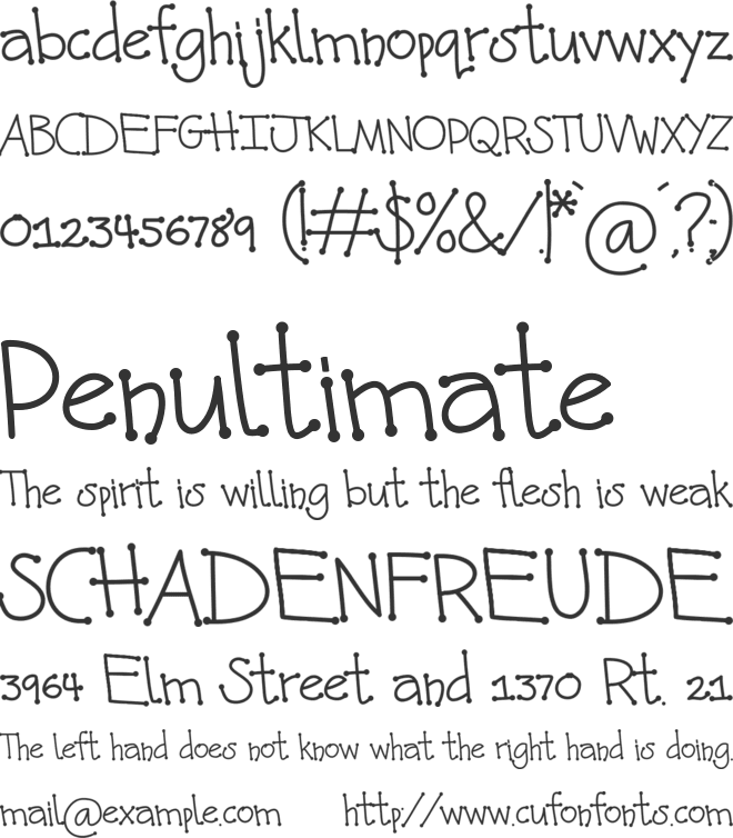 Kunette Kid Dot font preview