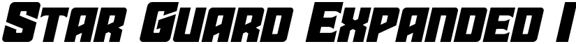 Star Guard Expanded Italic Expanded Italic font