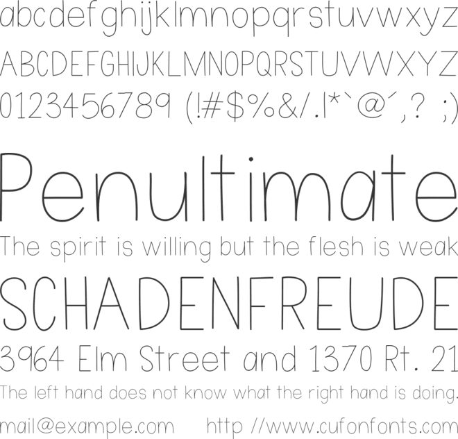 Nothing Special font preview