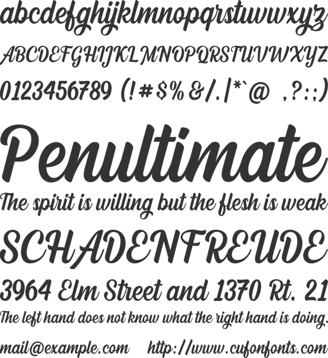 Dephiana font preview