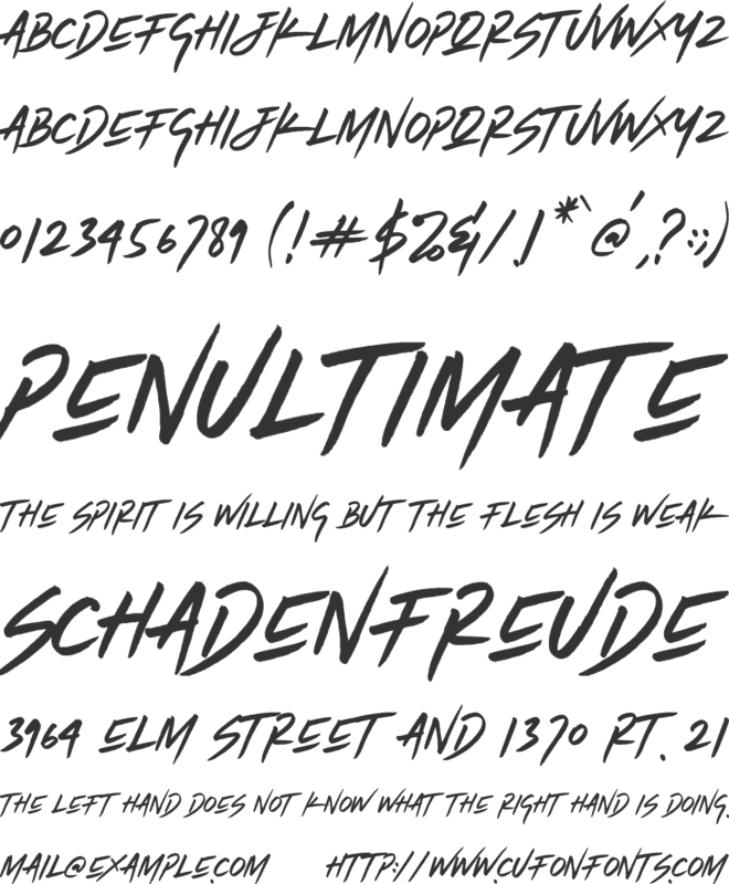 Tiger Walk font preview