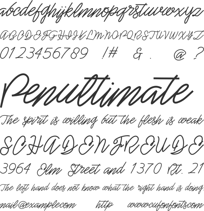 Belinda font preview