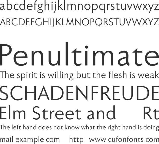 Faber Sans Pro reduced font preview