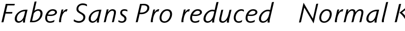 Faber Sans Pro reduced 56 Normal Kursiv font