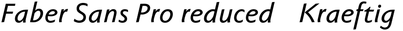 Faber Sans Pro reduced 66 Kraeftig Kursiv font