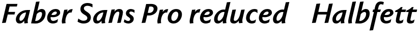 Faber Sans Pro reduced 76 Halbfett Kursiv font