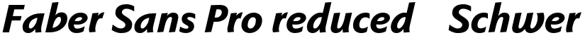Faber Sans Pro reduced 86 Schwer Kursiv font