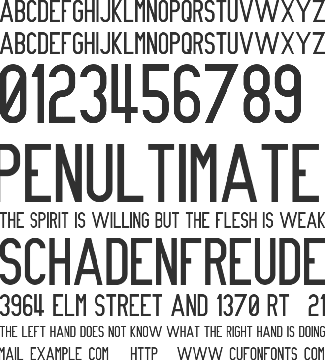 Nue Gothic font preview