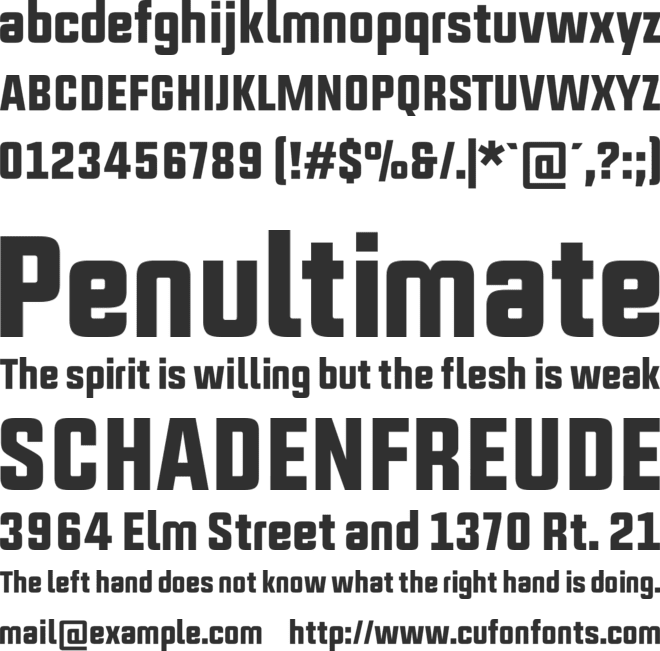 Upbolters New font preview