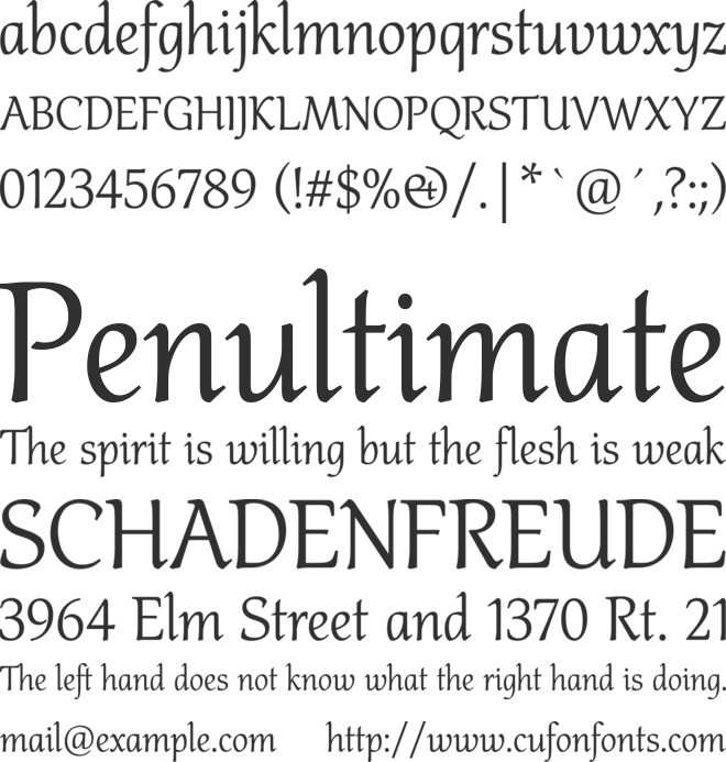 Althea font preview
