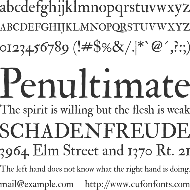FELL Double Pica font preview