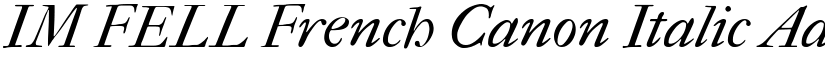 IM FELL French Canon Italic font