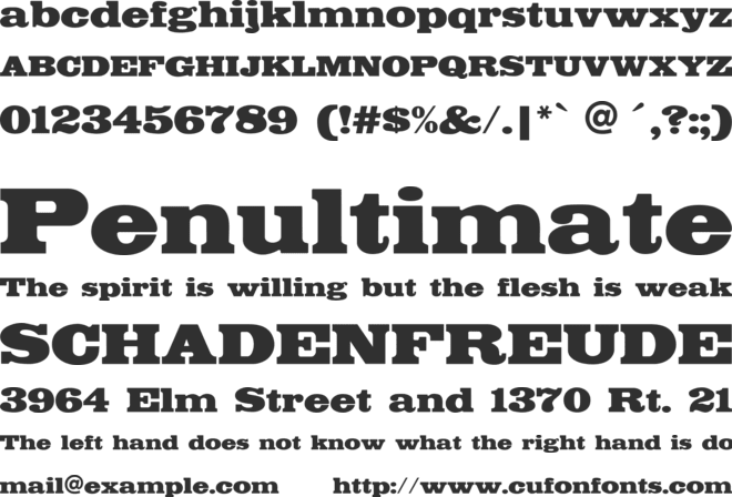 FetteEgyptienne font preview