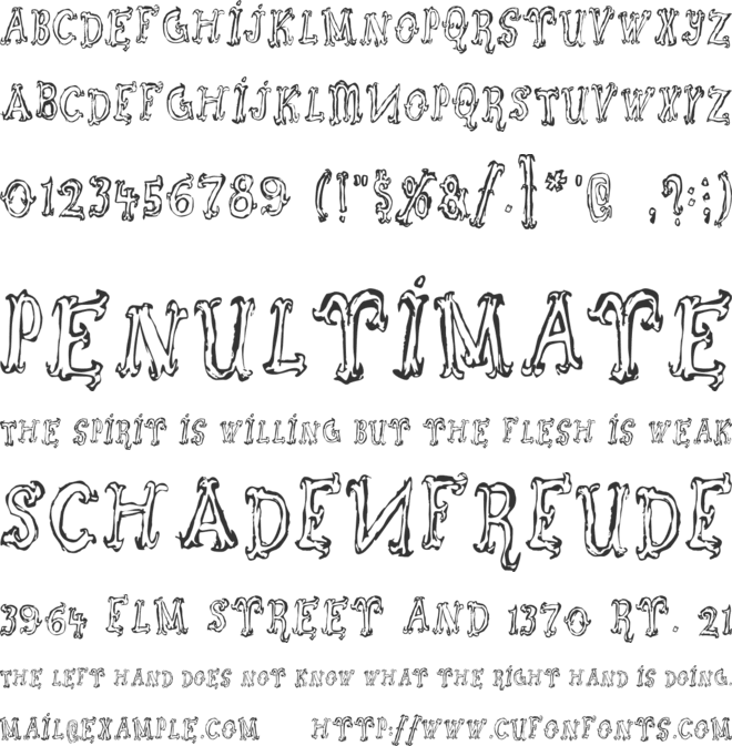 Szorakatenusz font preview