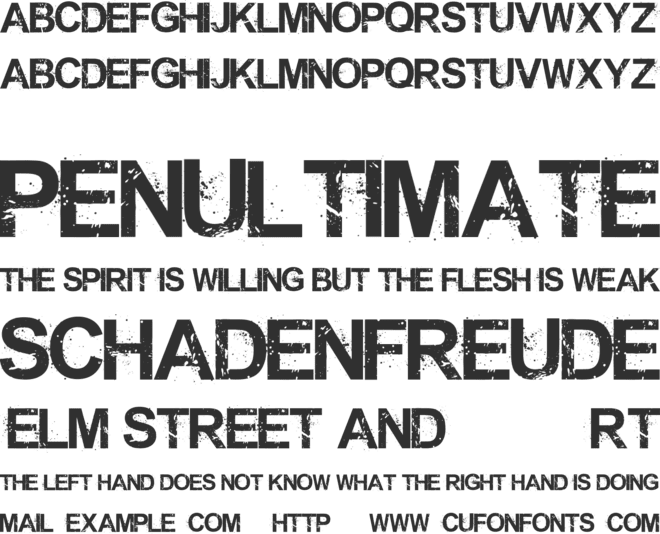 Shrapnel font preview