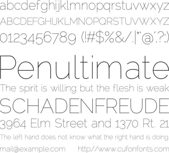 Raleway font preview