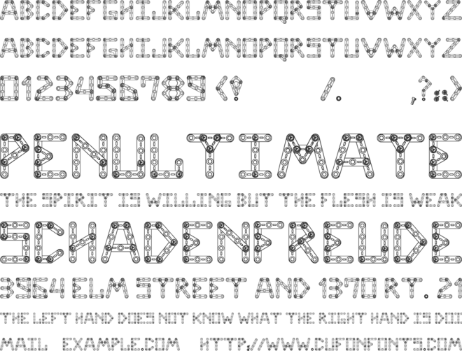 CJ Meccanector font preview
