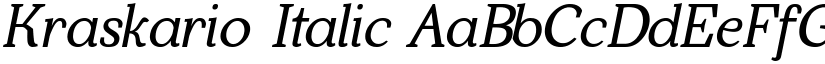 Kraskario Italic font