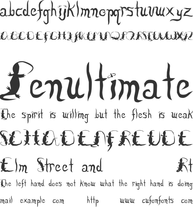 Lizzard font preview