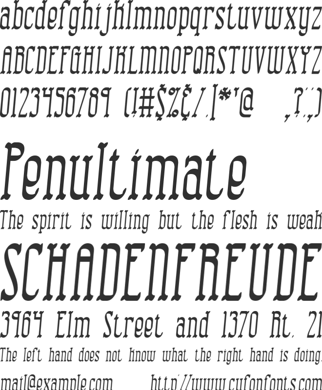 Combustion II BRK font preview