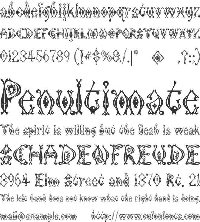 Kingthings Tendrylle font preview