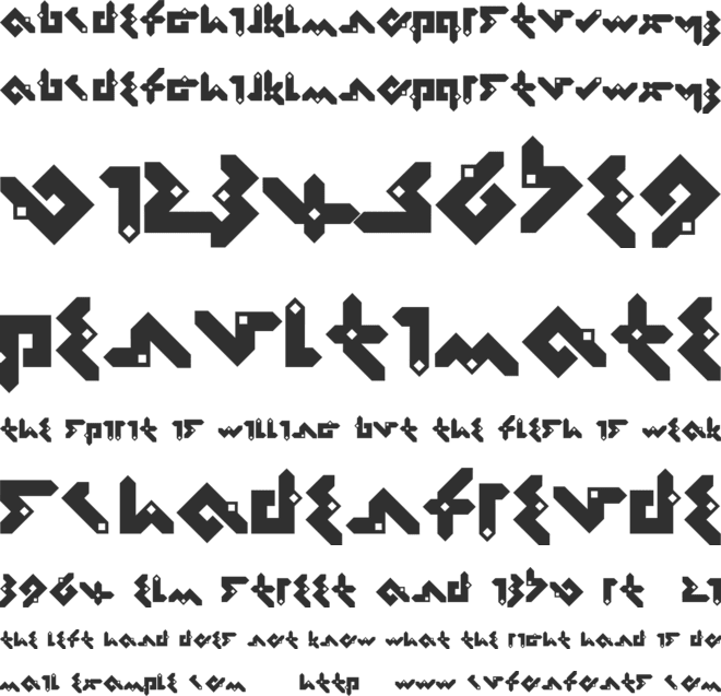 Pentomino font preview