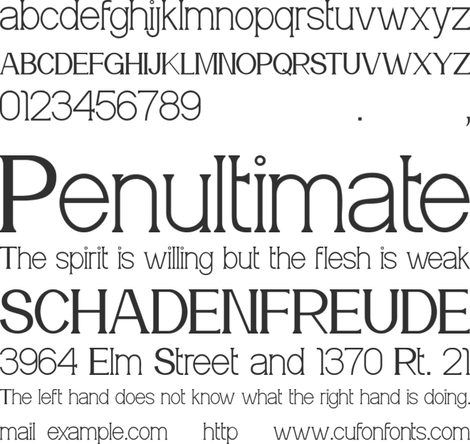 Meridian font preview