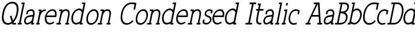Qlarendon Condensed Italic font
