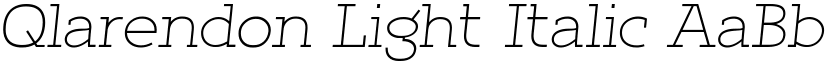 Qlarendon Light Italic font