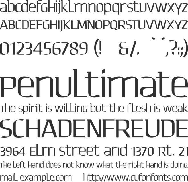 Redhead font preview