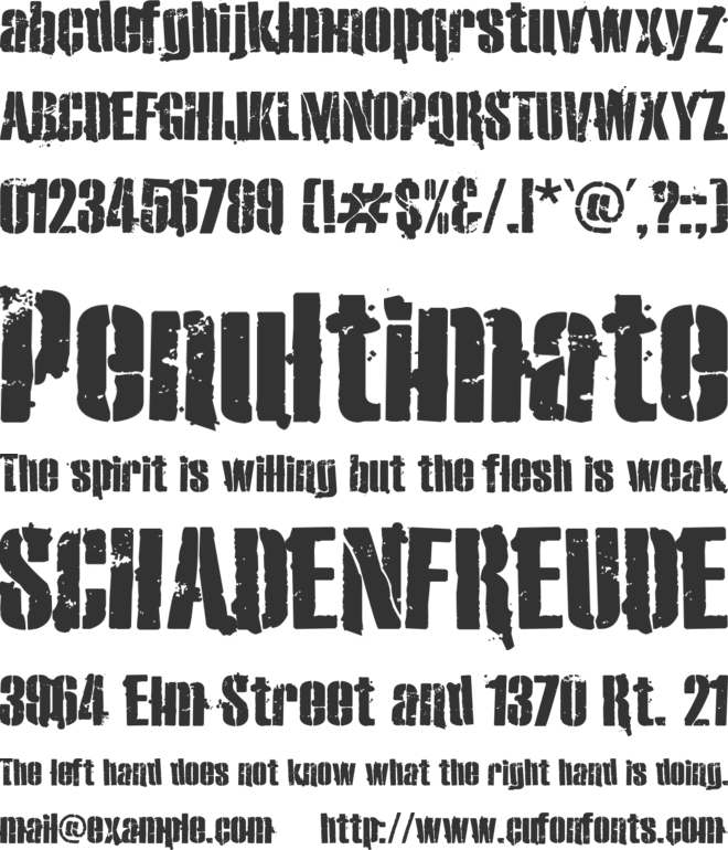 eXO2 Stencil font preview