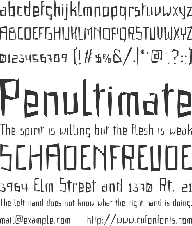 Gabardina font preview