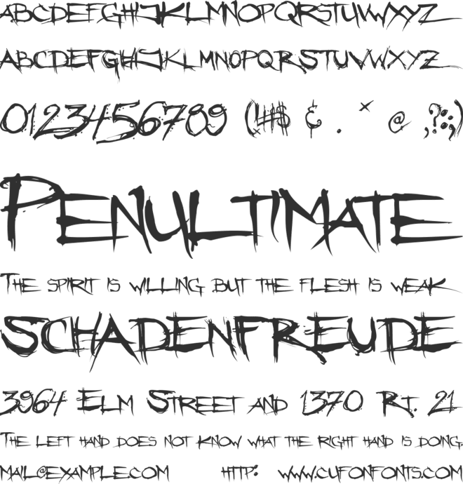Angryblue font preview