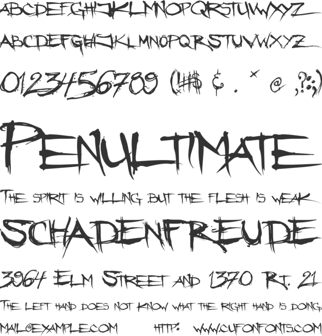 Angryblue font preview