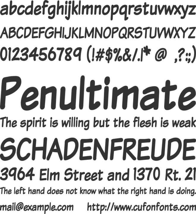 VTCSundayKomixTall font preview