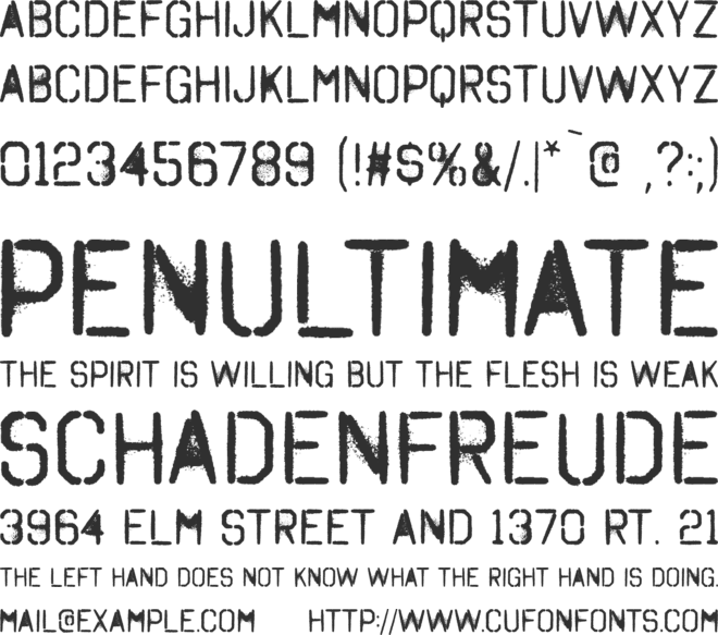 Octin Spraypaint Free font preview