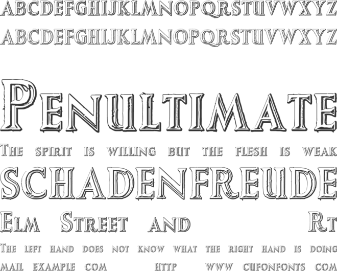 Augustus Beveled font preview