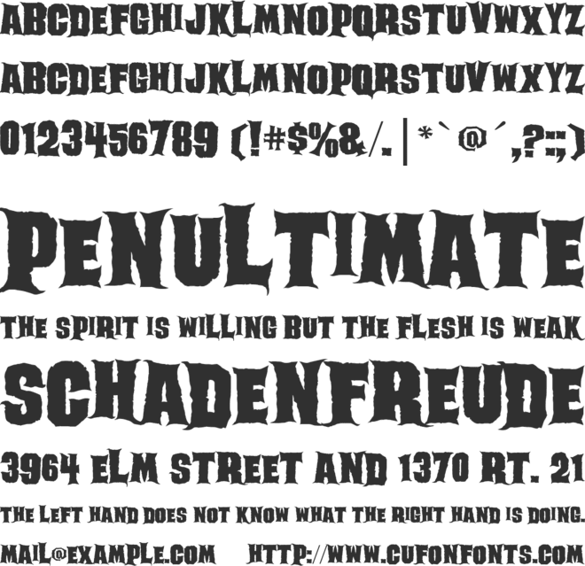 Ghoulish font preview