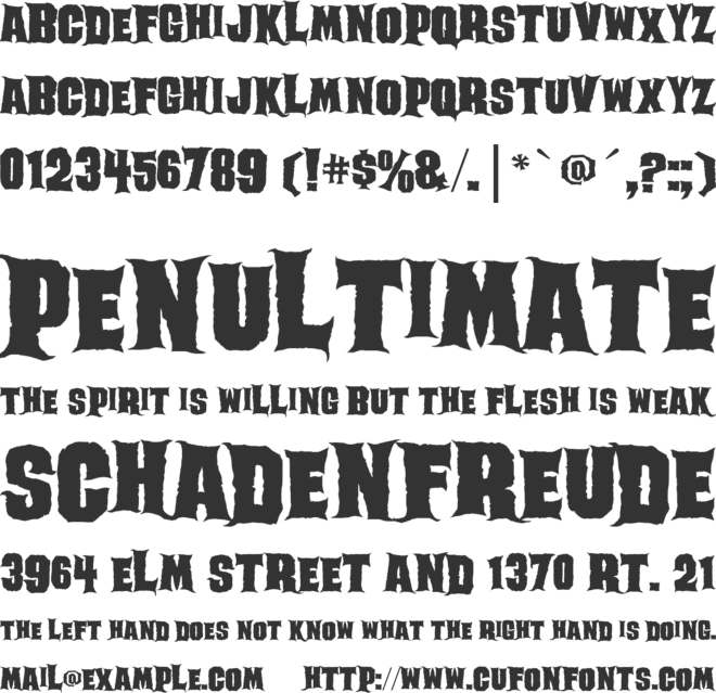 Ghoulish font preview