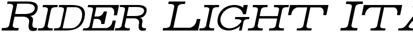 Rider Light Italic font