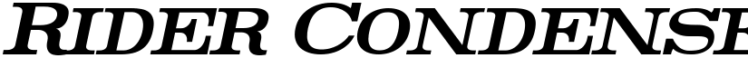 Rider Condensed Condensed Bold Italic font